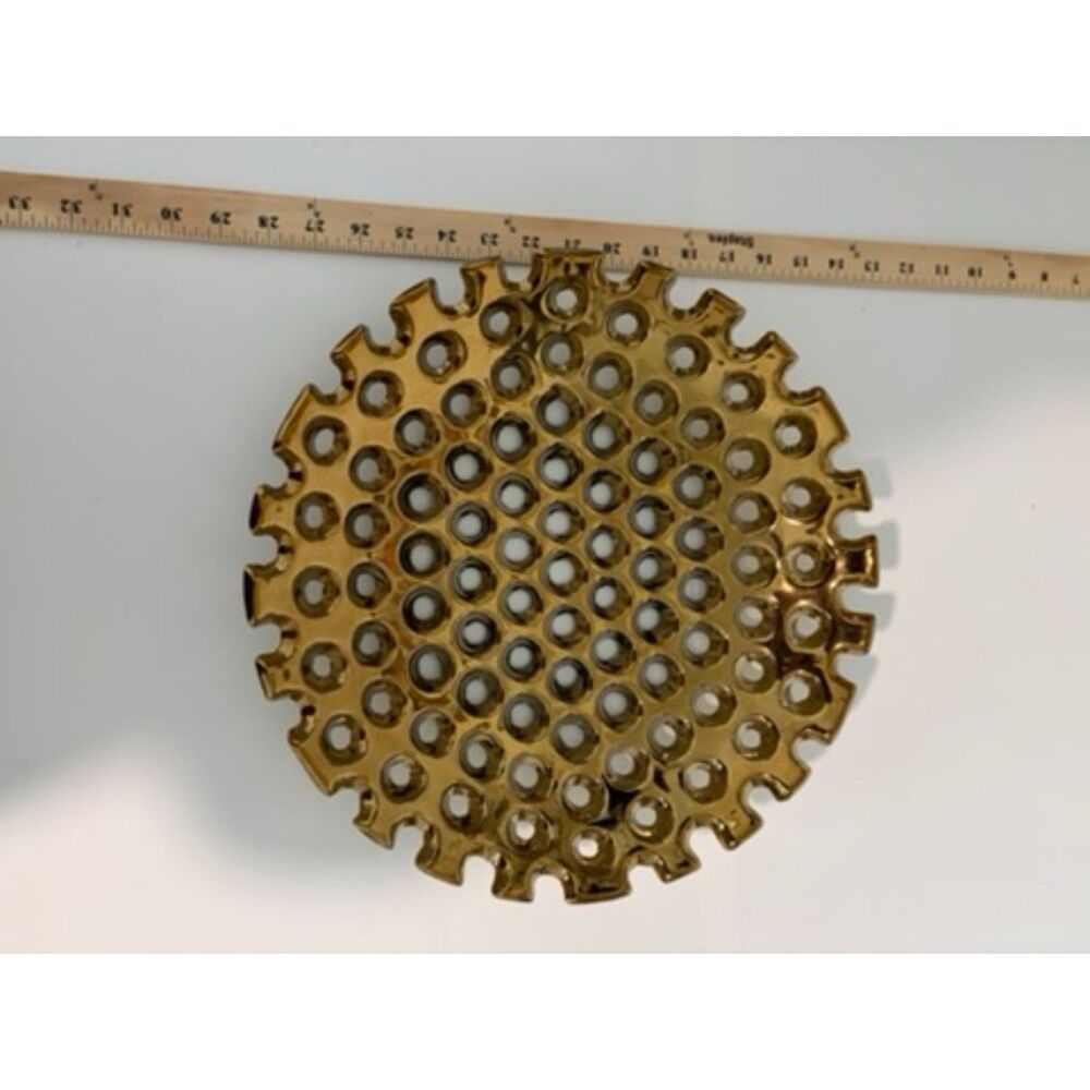 13" decorative bowl  gold ceramic